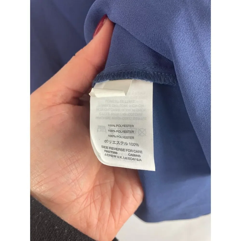 J Crew Ruffle drape Sleeveless top in Shadow Blue 00